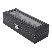 Load image into Gallery viewer, Elegant Faux Leather Watch Display Case with 6 Slots
