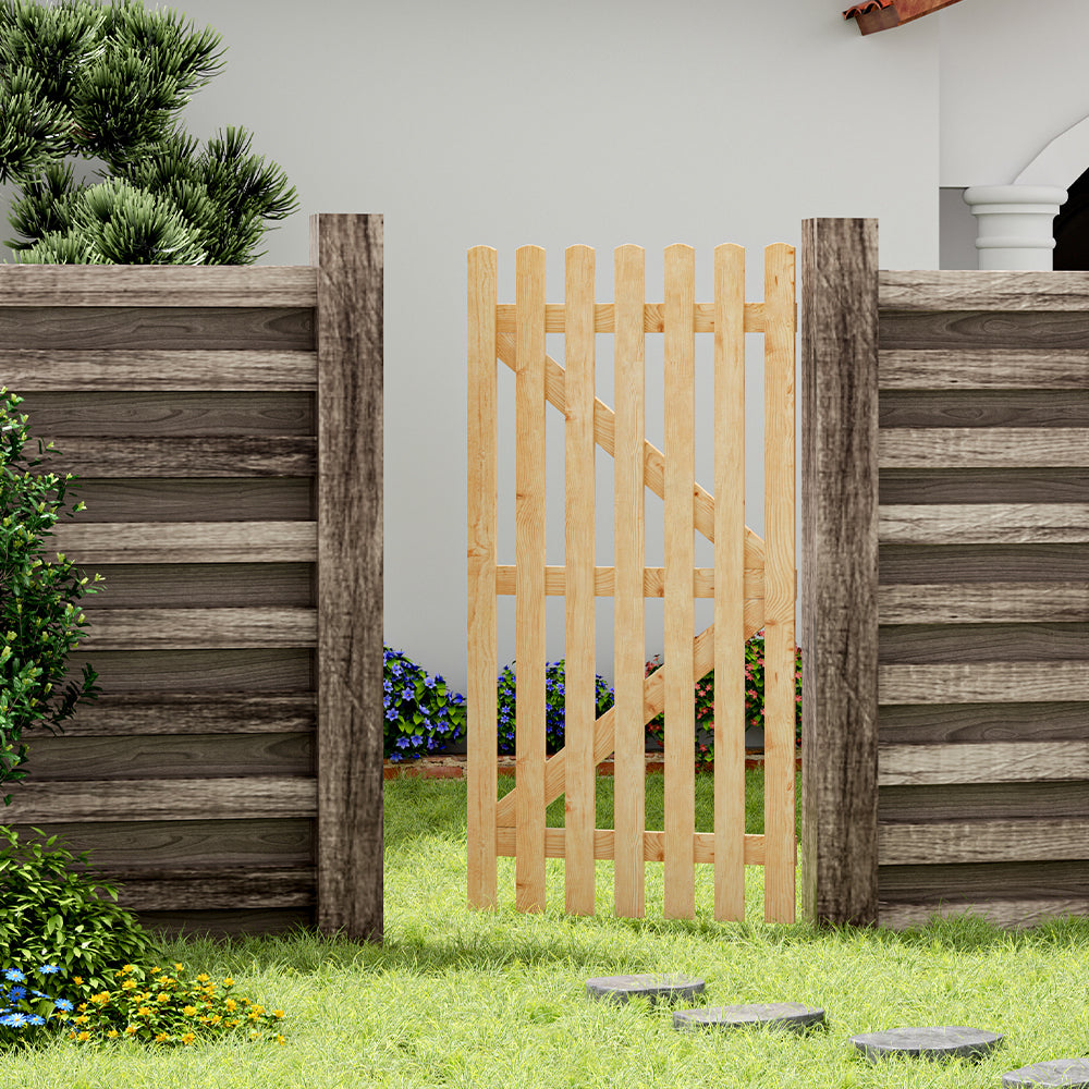 Garden Wood Fence Gate with Latch