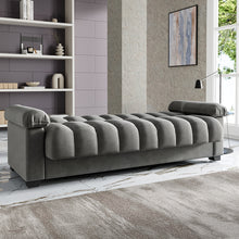 Load image into Gallery viewer, Grey Channel Sleeper Sofa Bed - 212 x 89cm
