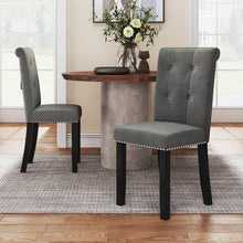 Load image into Gallery viewer, Tufted Velvet Chair Dining Chair with Nailhead Trim
