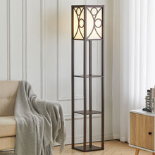 Load image into Gallery viewer, Modern Floor Lamp with 3 Wood Shelves Floorlamp Living and Home Walnut 
