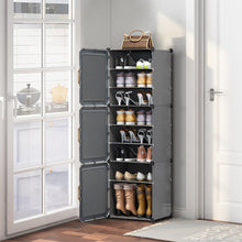 Load image into Gallery viewer, 8-Tier Dark Grey Shoe Cabinet
