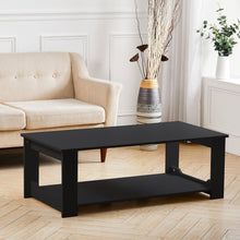 Load image into Gallery viewer, Modern Style Black Coffee Table Living Room with One Shelf Coffee Tables Living and Home 
