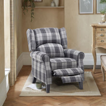 Load image into Gallery viewer, Tartan Upholstered Recliner Chair with Comfortable and Relaxing Footrest Recliners-AWIN Living and Home 
