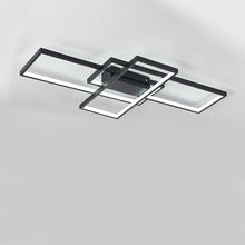Load image into Gallery viewer, Modern LED Ceiling Light with 3 Black Rectangle Lampshades Ceiling Light Living and Home 90 cm Non-Dimmable without Remote White Light
