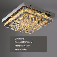 Load image into Gallery viewer, Chrome Finished Sqaure LED Ceiling Light with Luxury Crystal Ball Drops Ceiling Light Living and Home 
