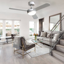 Load image into Gallery viewer, Silver 3 Blade Ceiling Fan with LED Lamp &amp; Remote Control 42Inch Ceiling Fans Living and Home 
