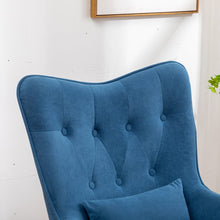 Load image into Gallery viewer, 107cm Height Velvet Wingback Lounge Armchair and Footstool Wingback Chairs Living and Home 
