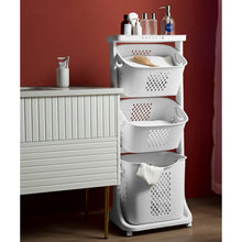 Load image into Gallery viewer, 2/3-Tier Bathroom Plastic Storage Trolley Laundry Basket Laundry Baskets Living and Home 
