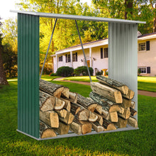 Load image into Gallery viewer, Metal Log Holder Fire Wood Rack Firewood Storage Shed Garden Patio Shelter Garden storage Living and Home Green 
