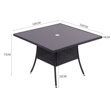 Load image into Gallery viewer, 105cm Round/ Square Coffee Table Bistro Outdoor Garden Patio Tables &amp; Parasol Hole Garden Dining Table Living and Home 
