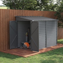 Load image into Gallery viewer, 9ft Lockable Steel Garden Bike Storage Shed Black 
