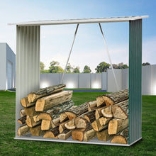 Load image into Gallery viewer, 164cm L Firewood Storage Shed Metal Log Holder Fire Wood Rack Garden Patio Shelter Log Racks Living and Home 
