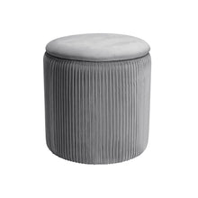 Load image into Gallery viewer, Dia. 38cm Round Ruched Velvet Padded Seat Ottoman Storage Footstool Lift-Off Lid Storage Footstool Living and Home 
