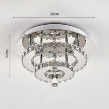 Load image into Gallery viewer, Stacked LED Ceiling Light with Crystal Rims Ceiling Light Living and Home 
