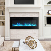 Load image into Gallery viewer, 40 Inch Electric Fireplace Glass Panel Colorful Flame Insert Wall Mounted Heater Fireplaces Living and Home 
