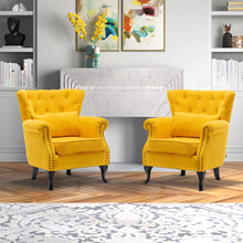 Load image into Gallery viewer, Linen Upholstery Wingback Chair With Cushion Wingback Chairs Living and Home 
