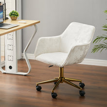 Load image into Gallery viewer, Velvet Upholstered Home Office Swivel Task Chair with Flared Arms
