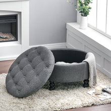 Load image into Gallery viewer, 70cm Dia. Tufted Round Cocktail Ottoman Storage Footstool Storage Footstool Living and Home 
