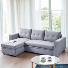 Load image into Gallery viewer, 3-Seater Upholstered Corner Sofa Bed with Storage
