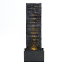 Load image into Gallery viewer, H98cm Rectangle Waterfall Stone Look Water Fountain LED Light Black Fountains &amp; Waterfalls Living and Home 
