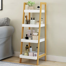 Load image into Gallery viewer, Nordic Freestanding Wooden 4-Tier Ladder Shelf Storage Organizer
