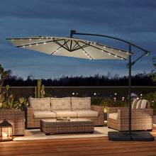 Load image into Gallery viewer, Outdoor 32 LED Lighted Patio Umbrella with Crank Lift System with Base
