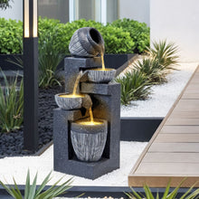Load image into Gallery viewer, Outdoor LED Water Fountain Rockery Decor with Pump Solar Power
