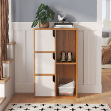 Load image into Gallery viewer, Wooden Bookcase Storage Cabinet with Doors and Open Shelf
