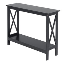 Load image into Gallery viewer, X-Design Console Tables 2 Tier Entrance Sofa Table Bookshelf Entryway Table Console Table Living and Home Black 
