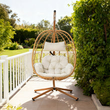 Load image into Gallery viewer, Egg-Shaped Hanging Chair with Soft Cushion &amp; Headrest
