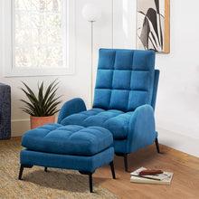 Load image into Gallery viewer, Upholstered Adjustable Backrest Velvet Sleeper Recliner Come with Ottoman Recliners Living and Home 
