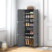Load image into Gallery viewer, 8-Tier Dark Grey Shoe Cabinet
