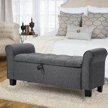 Load image into Gallery viewer, Linen Armrest Storage Ottoman Bench Chaise
