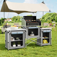 Load image into Gallery viewer, Portable Outdoor Camping Kitchen Unit with Storage Shelves
