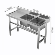 Load image into Gallery viewer, Commercial Kitchen Sink Stainless Steel Wash Basin with 1/2 Bowl Kitchen Sink Living and Home 
