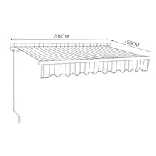 Load image into Gallery viewer, Retractable Patio Awning - Manual Shelter - Blue &amp; White Awnings Living and Home L 200 x W 150 cm 
