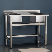 Load image into Gallery viewer, 4ft Stainless Steel Kitchen Commercial Sink with Drinboard Kitchen Sinks Living and Home 
