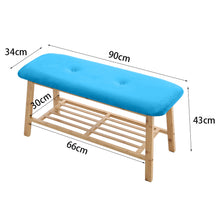 Load image into Gallery viewer, Shoe Bench Bamboo 2 Tier with Shoe Storage Rack Bench Living and Home 
