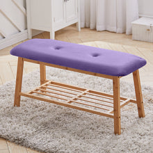 Load image into Gallery viewer, Shoe Bench Bamboo 2 Tier with Shoe Storage Rack Bench Living and Home 
