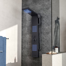Load image into Gallery viewer, 4 Function LED Lights Shower Panel Wall Mount Shower System with Hand Shower Head Shower Systems Living and Home 
