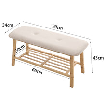 Load image into Gallery viewer, Shoe Bench Bamboo 2 Tier with Shoe Storage Rack Bench Living and Home 
