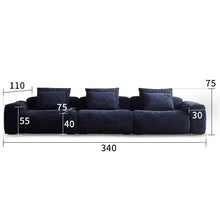 Load image into Gallery viewer, Cottonfy Tofu Block Vintage Chenille Fabric Sofa Stain Resistant Navy Blue Cottonfy UK 
