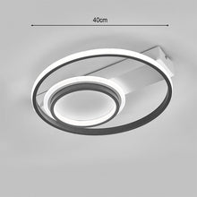 Load image into Gallery viewer, Modern LED Ceiling Light with 2 Circular Rings in Black Dimmable/Non-Dimmable Ceiling Light Living and Home 
