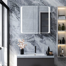 Load image into Gallery viewer, Double Door LED Bathroom Mirror Cabinet with Bluetooth Bathroom Mirror Cabinets Living and Home 
