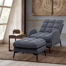 Load image into Gallery viewer, Upholstered Adjustable Backrest Velvet Sleeper Recliner Come with Ottoman Recliners Living and Home 
