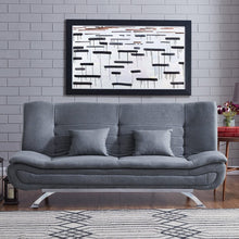 Load image into Gallery viewer, 190cm Wide Grey 3 Seater Sofa Linen Convertible Sofa Bed with 2 Pillows Sofa Beds Living and Home 
