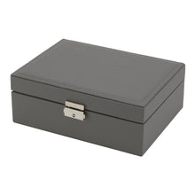 Load image into Gallery viewer, Lockable Double Tier Faux Leather Jewellery Organizer
