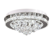 Load image into Gallery viewer, Crystal Round Crystal-droplets LED Semi Flush Mount Ceiling Light
