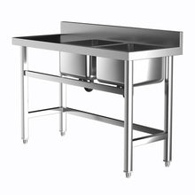 Load image into Gallery viewer, Commercial Kitchen Sink Stainless Steel Wash Basin with 1/2 Bowl Kitchen Sink Living and Home 
